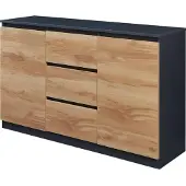 En.casa Commode Kyr met 120x40x75 cm zwart en eikenkleurig []