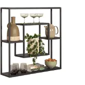 De Bommel Meubelen Wandrek Shea - 80x80 cm - metaal Zwart