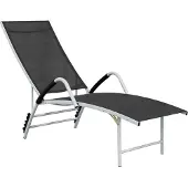 Syfax Ligbed textileen en aluminium zwart
