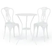 vidaXL 3-delige Bistroset gietaluminium wit