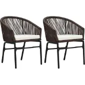 Syfax Tuinstoelen 2 st PE-rattan bruin