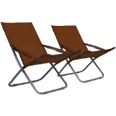 Syfax Opklapbare stoelen, 2 stuks, bruin, stof