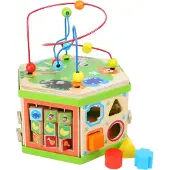 Small Foot - Houten Activitetenkubus met Motoriekspiraal Safari