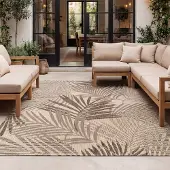 FRAAI Buiten vloerkleed - Tiga Palm Taupe - 140x200cm