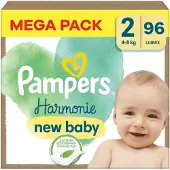 Pampers Harmonie Luiers Maat 2 (4-8kg) 96 Stuks