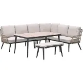 Garden Impressions Kalibo lounge dining set 6-delig R - desert sand