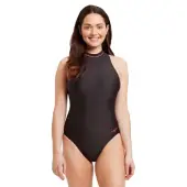 Zoggs Cable Zipped Hi Neck Zwemkleding Zwart 38 Vrouw