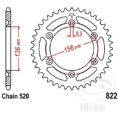 JT Sprockets 520 Jtr822.46 Steel Achtertandwiel