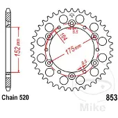 JT Sprockets 520 Jtr853.38 Steel Achtertandwiel