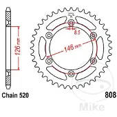 JT Sprockets Tandwiel achter R808,46