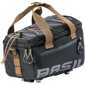 Basil Miles Trunkbag MIK - Bagagedragertas -100% Waterdicht - Stevig Polyester - Zwart/Grijs - 7 Liter
