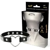 Coquette - choker met strasstenen - hart hanger - zwart