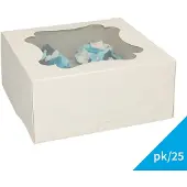 Funcakes Cupcake Doos voor 4 Cupcakes of Muffins - Wit - 25 Stuks - Cupcake Bewaardoos