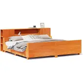 vidaXL Bedframe zonder matras massief grenenhout wasbruin 200x200 cm