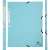 Exacompta 25x AQUAREL - Elastomap in glanskarton 400g/m2 - A4 - Pastelblauw - 55528E