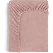Sleeptime Velvet hoeslaken - oud roze - 180x200 cm