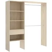Dmora Fauno - Grote Kledingkast, 160x187h cm Eikenbruin, met Lade