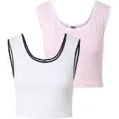 Urban Classics Top pink / zwart / natuurwit