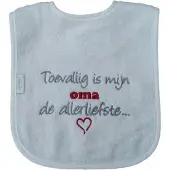 Funnies Witte slab met "Toevallig is mijn oma de allerliefste"