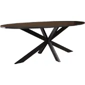 Lizzely Garden & Living Eettafel ovaal visgraat 210cm Obie zwart ovale tafel