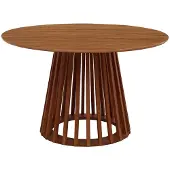 Sweeek - Eettafel met houteffect, dennenhouten poten, 4 zitplaatsen, ø120cm