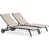 Oviala - Set van 2 taupe ligstoelen - Santa Monica