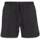 Urban Classics Zwemshorts donkerbeige / zwart / wit