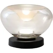 FABAS LUCE LED-tafellamp Brena, dimbaar, bruin / roest, Woon-/ Eetkamer, Glas, Modern, LED tafellamp