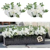 Vevor Kunstbloemen, 10 stuks, 450 mm diameter witte rozen, bloembollen, kunstmatige bloemstukken voor bruiloftsdecoraties, tafeldecoraties voor thuis