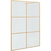 vidaXL Inloopdouchewand Goud 140 x 195 cm gehard glas