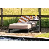 Van der Garde Tuinmeubelen Mexico 1-persoons sunbrella ligbed met bijzettafel - Taupe