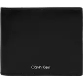 Calvin Klein Portemonnee 'Smooth Metal Logo Bifold' zwart