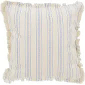 NOVÉE Sierkussen yuna stripe blauw | 45 x 45 cm | katoen/linnen
