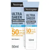 Neutrogena Ultra Sheer Invisible Cream Sunscreen Hydration SPF50