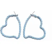 Fashion Jewelry Hartjes twist oorbellen | licht blauw