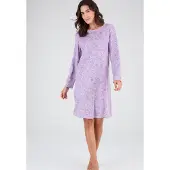 Damart - Gemerceriseerd nachthemd - Dames - Violet - 46-48 (L)