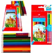 Faber-Castell Kleurpotloden Set: 12 Kleuren + 3 Dubbelzijdige Potloden