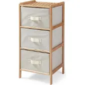 En.casa Ladekast Maldon met stoffen lades 79x37x35 cm naturel en beige []