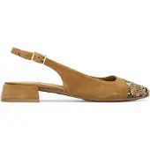 Tamaris Ballerina met riempjes beige / cognac / zwart