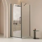 Saniclear Clearline douchecabine 100x80cm met 100cm deur verouderd ijzer - gunmetal