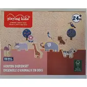 Playing Kids Houten Dierentuinset 11-delig