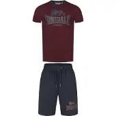Lonsdale Joggingpak ' MAIST ' donkerblauw / karmijnrood