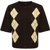 ONLY Gebreid vest 'ONLarzi' ecru / bruin