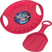 KOTARBAU Set van 2 "Popo" glijbanen voor kinderen, kunststof, diameter 60 cm. Geschikt als glijbaan of slee voor het spelen in de sneeuw. Kleur: roze