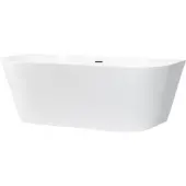 Xenz Milan 170x75 cm half vrijstaand bad wit met sleuf overloop