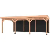 Westwood Douglas overkapping, 750 x 400, met zwarte achterwand, Comfort Plus