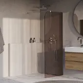 Brauer Orion inloopdouche brons glas 100x200 incl. glascoating chroom