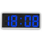 LONGZIMING -Digitale Wekker met Temperatuur – LED Display – Spraakbediening – Verstelbare Helderheid – Wit/Blauw