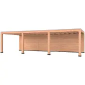 Westwood Douglas overkapping, 900 x 400, met achterwand, Modern Plus
