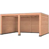 Westwood Douglas overkapping, 500 x 400, met achterwand en twee zijwanden, Modern Plus